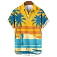 thumbnail image 3 of ZCFZJW Mens Hawaiian Shirt Short Sleeve Button Down Shirt Tropical Floral Pattern Print Summer Big and Tall Graphic Tees Trendy Holiday Beach Shirt Tops Multicolor#11 XXXXXL, 3 of 3