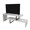 White, variant on LeisureMod TV Stand with MDF Open Shelves and Powder-Coated Iron Legs for Modern Home, Living Room, Bedroom Orford Collection in Ebony