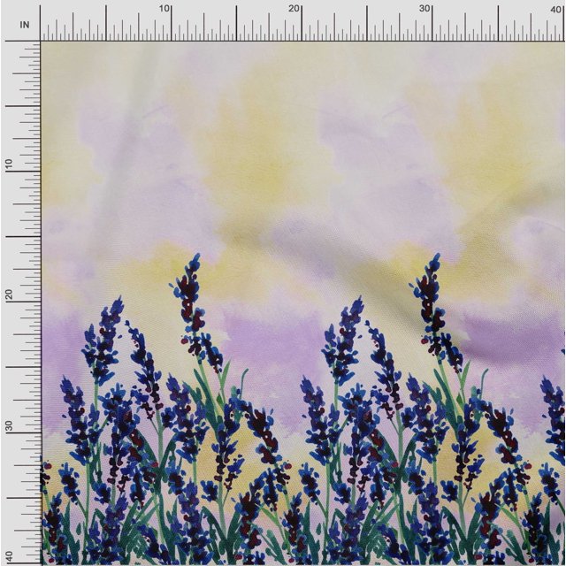 oneOone Polyester Lycra Fabric Watercolor Flower Panel Print Fabric BTY 56 Inch Wide