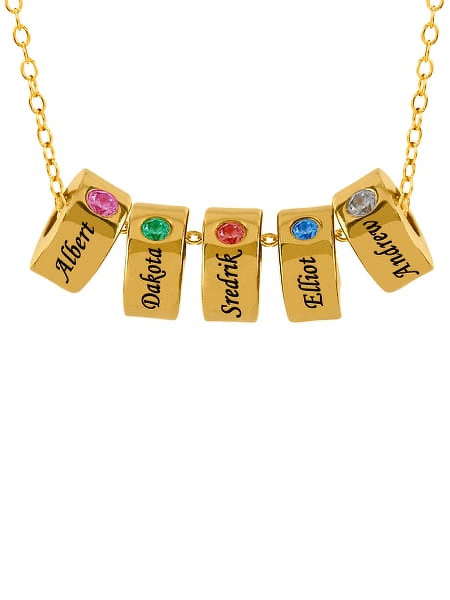 Personalized Ring Pendant with 1 thru 6 Birthstones