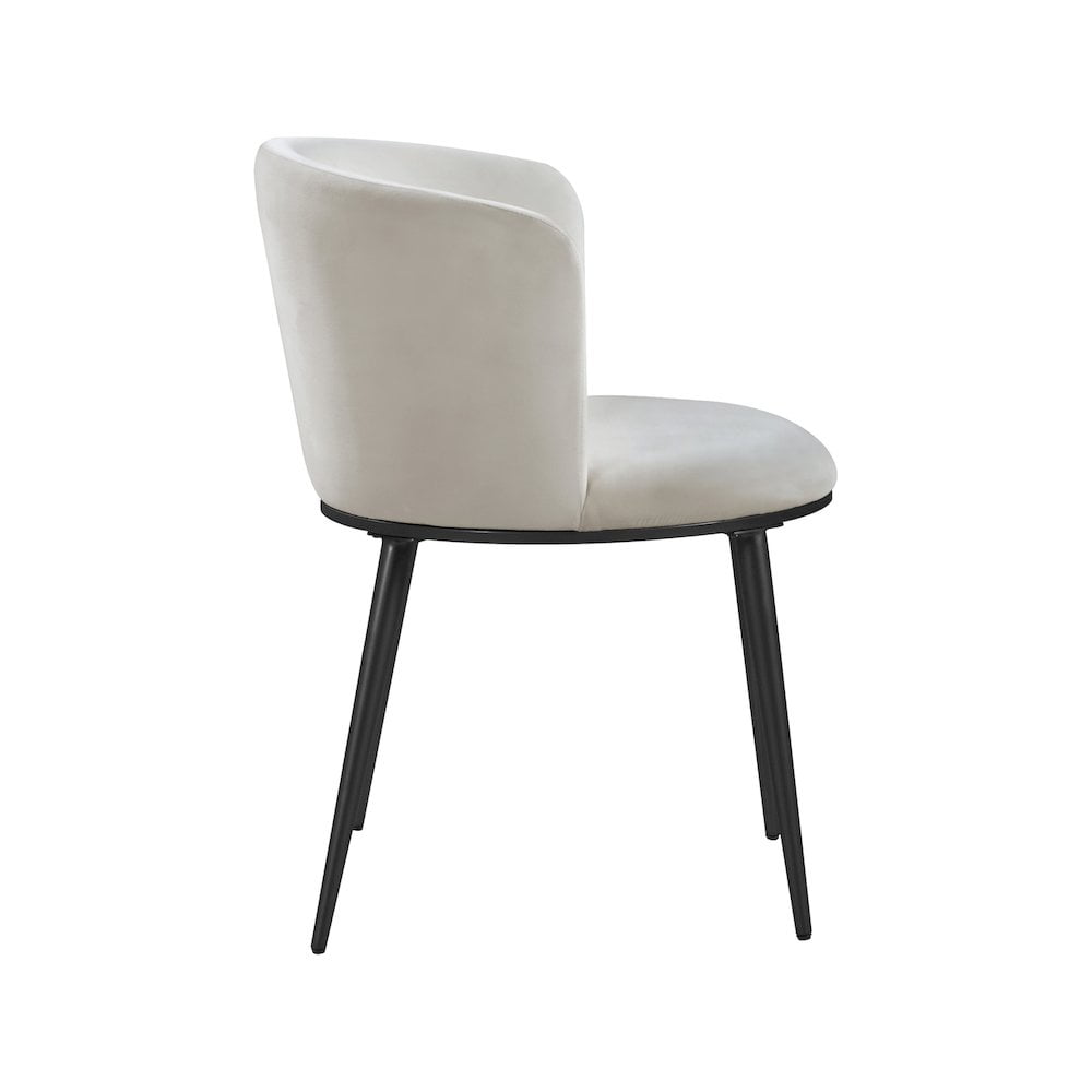 Meridian Furniture Skylar Cream Velvet Dining Chair (Set of 2)