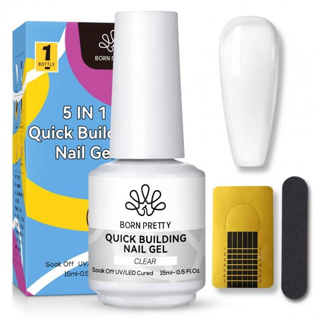 BORN RRETTY-esmalte de uñas en Gel con purpurina, color blanco lechoso, rosa, albaricoque, lentejuelas brillantes, larga duración, barniz LED UV para manicura, 15ml