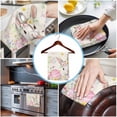 thumbnail image 3 of Happy Easter Kitchen Towels Set of 2, Water Absorbent Dish Towel, Spring Farmhouse Easter Bunny Eggs Floral Decorative Hand Towels - Quick Drying Cloth for Cooking Baking, 18x28 Inch, 3 of 8