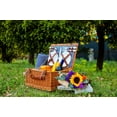 iLivin HandWoven Wicker Picnic Basket for 4, Insulated Cooler Bag & Waterproof Picnic Blanket