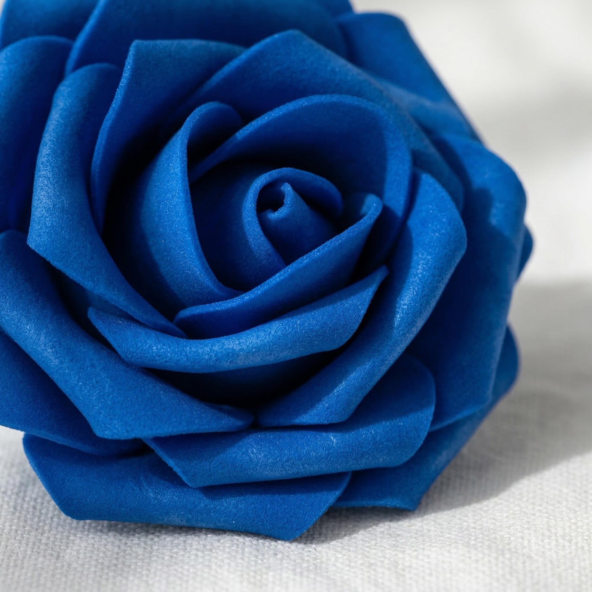 Unique Bargains Artificial Detachable Rose Silk Flower Dark Blue 7.1"