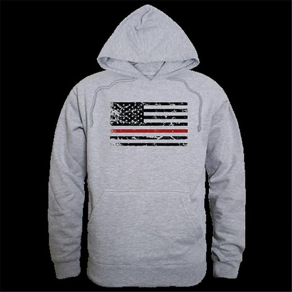 Rapid Dominance  Thin Red Line Graphic Pullover Sweatshirt, Heather Grey - Extra Large