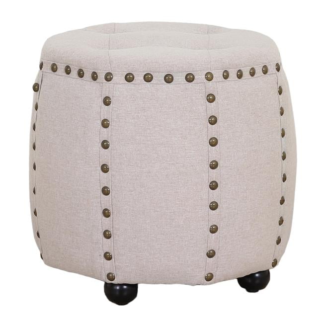 JGW Furniture LF082Beige Colorful Ottoman, Beige