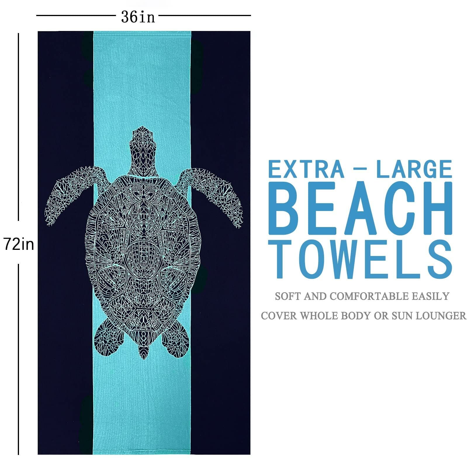 4 Pack Oversized Beach Towel Set - 72"x36" Extra Large Big Microfiber Beach Towel Blanket Clearance , Sand Free Quick Dry Super Absorbent Soft Travel Swim Towels Gift for Women Men Adults