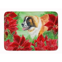 Saint Bernard Poinsettas Machine Washable Memory Foam Mat