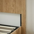 thumbnail image 3 of Noble House Modern Lift-Up Storage Bed Frame with Wooden Corrugated Curved Lines, King Size, Oak, 3 of 9