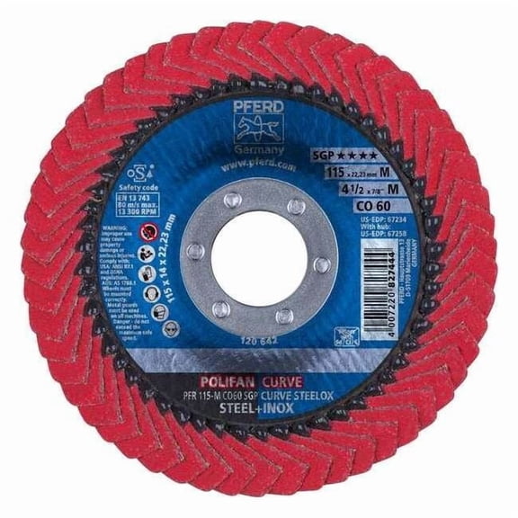 Pferd Fiber Disc,4 1/2 in Dia,7/8in Arbor 67234