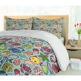 thumbnail image 4 of Ambesonne Fish Duvet Cover Sets, Cartoon of Marine Animals Fun, 2-Queen, Seafoam and Multicolor, 4 of 6