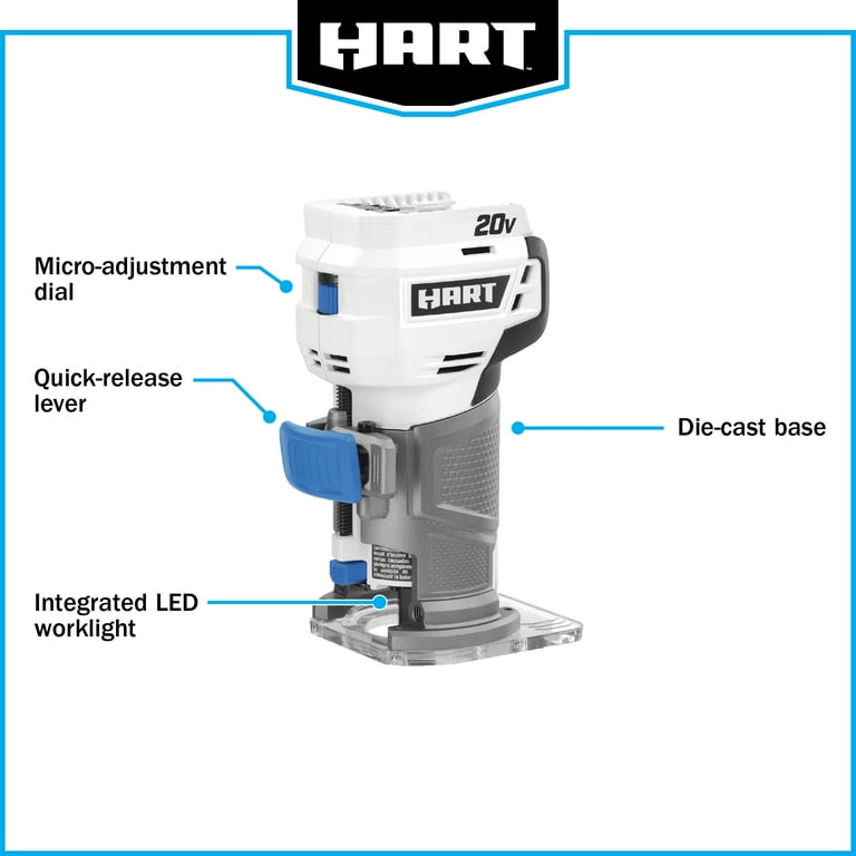 HART 20 Volt Cordless Trim Router Battery Not Included Walmart