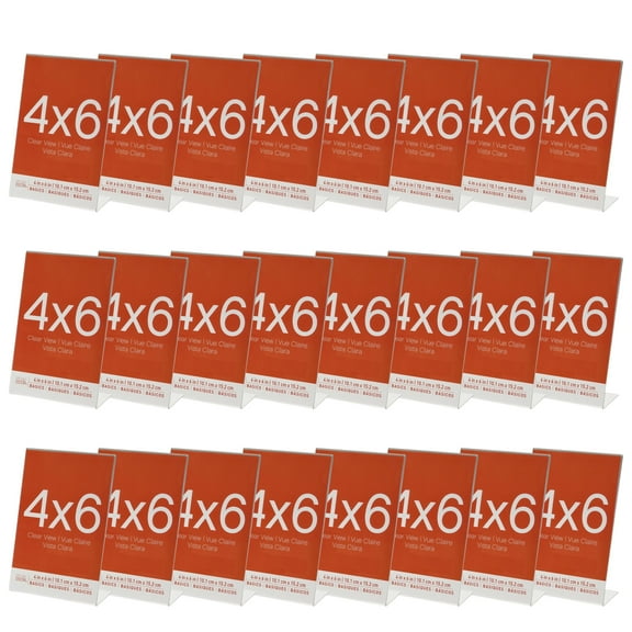 Studio Decor Acrylic Vertical Bent 4" x 6" Frame, Basics, 24 Pack