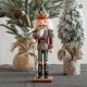 thumbnail image 2 of Adorno de marioneta de soldado cascanueces de 30 cm, artesanía de madera pintada, decoración navideña para el hogar, sala de estar, dormitorio, nuevo, 2 of 3