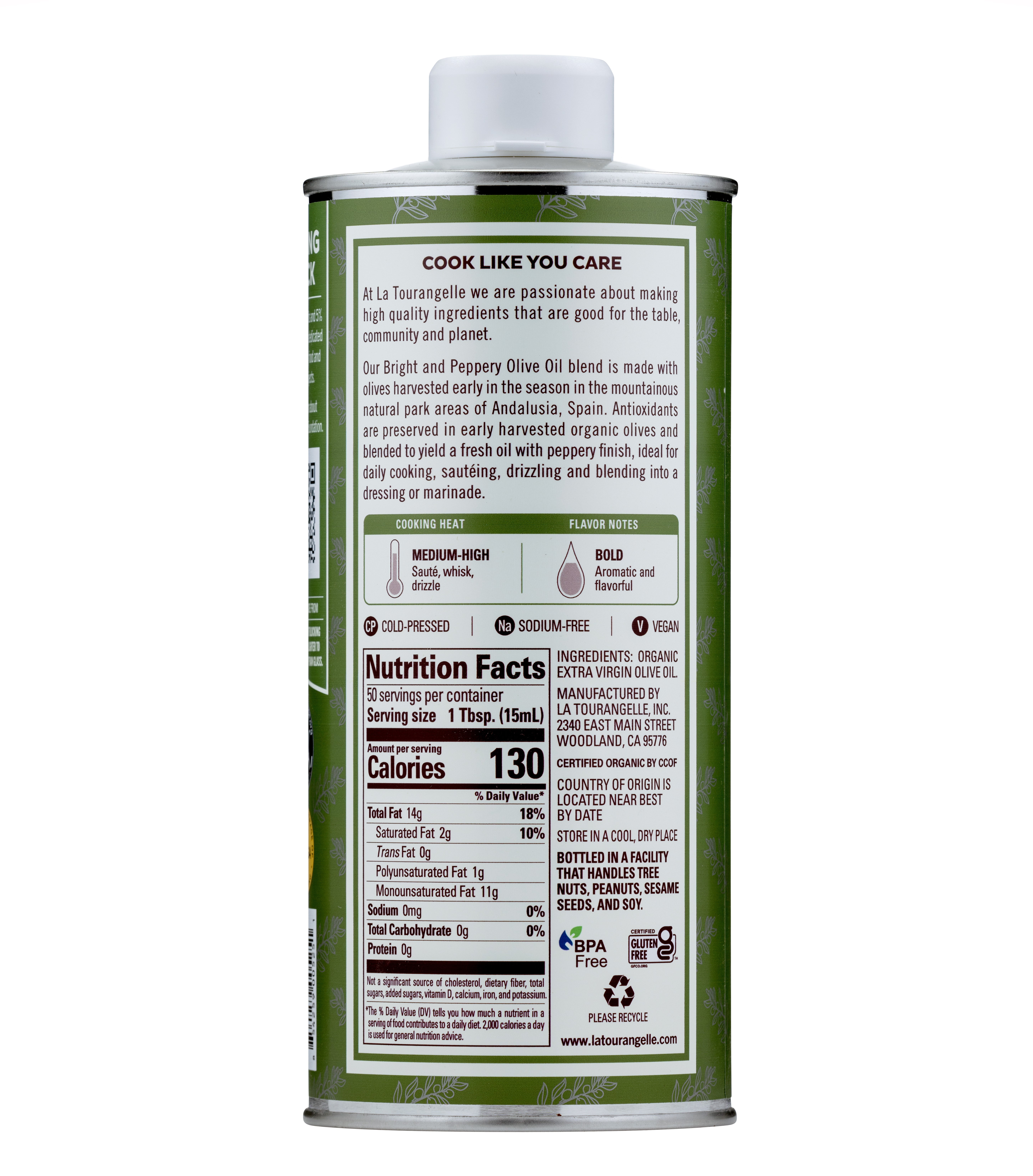 (6 pack) La Tourangelle Organic Extra Virgin Olive Oil, 25.4 fl oz (750 ml)