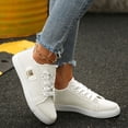 thumbnail image 4 of Rokment Women's Canvas Low Top Fashion Sneakers Vintage Classic Denim Walking Flat Stylish Casual Walking Skate Tennis Shoes White Size 7.5, 4 of 6