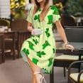 thumbnail image 6 of Bixox Women's Short Sleeve Summer Dress Loose Swing Knee Length Dresses with Pockets-St. Patrick's Day, 6 of 7