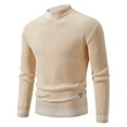 thumbnail image 2 of WAENQINLA Men's Color Block Crewneck Sweaters Baggy Ribbed Knitted Pullover Jumpers Casual Textured Sweater Tops Khaki M, 2 of 8