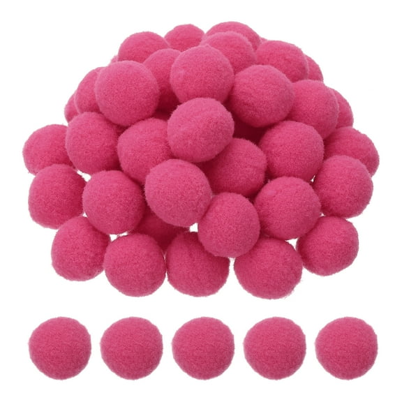 1inch Pom Poms for Crafts, 500pcs Pompoms for Crafts Puff Balls Bulk Fuzzy Balls for Hats Christmas Art DIY, Hot Pink