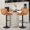 Brown, variant on S-HOME Set of 2 Adjustable Height PU Leather Bar Stools with Backrest and Chrome Base for Kitchen Island Dining Areas