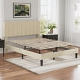 thumbnail image 4 of VECELO Queen Size Upholstered Beds, Modern Platform Bed Frame with Adjustable Headboard, Wooden Slats Support/No Box Spring Needed, Beige, 4 of 8