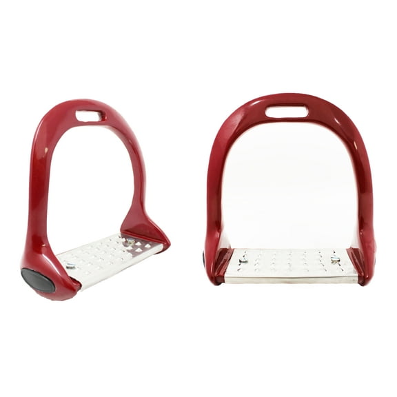 Horse Saddle Stirrups Lightweight Aluminum Casting English Riding Fillis Red 51102RD