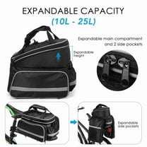 Bike Rear Seat Bag Large Capacity Water Resistant Cycling Trunk Pannier with Removable Shoulder Strap