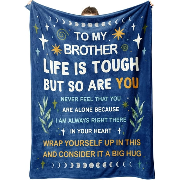 zuhoeo Fathers Day Blanket Gifts for Brother, Brother Gifts from Sister, Brothers Birthday Gift Idea, Graduation Gift for Bro, to My Bro Soft Throw Blanket, 60"x50"
