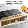 thumbnail image 4 of Sunmaki Portable Double Induction Cooktop with Removable Griddle Pan Non-stick, 1800W 2 burner Induction Hot Plate with Sensor Touch 9 Power Levels, 99 Min Timer,Great for Family Party, 4 of 11