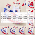 thumbnail image 3 of Qopobobo Girls Summer Patriotic Outfit 4th of July Baby Girl Outfits Summer Clothes Newborn Ruffled Romper American Flag Dress with Bow Headband Dark Blue,6-9 Months, 3 of 6