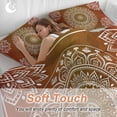 thumbnail image 4 of 3 Piece Orange Boho Duvet Cover Set Full Size,Microfiber Comforter/Quilt Cover with Corner Ties and 2 Pillowcases,Country Vintage Ethnic Abstract Geometric All Season Soft Bedding with Zipper Closure, 4 of 8