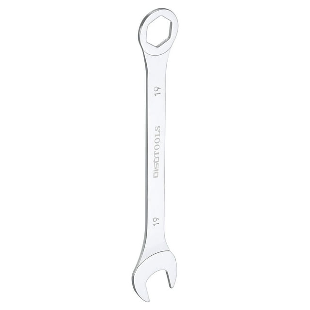 Unique Bargains 19mm 6-Point Thin Combination Wrench Double Ended Box and Open End Chrome Plated Steel, Silver