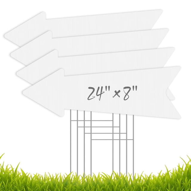 Combo de Señales de Jardín Flecha Joy 24x8" Paquete de 4 con Estacas Metálicas