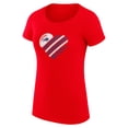 thumbnail image 2 of Women's G-III 4Her by Carl Banks Red Buffalo Bills Heart Graphic Fitted T-Shirt, 2 of 5