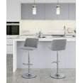 thumbnail image 2 of Toriano Adjustable Bar Stool, Chrome Bar Stools, Bar Chairs, Swivel Bar Stools, Bar Stools Set of 2 (Grey Fabric), 2 of 5