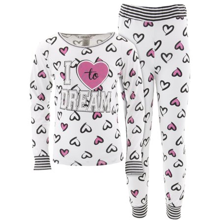 Cozy Couture Girls I Love To Dream White Cotton Pajamas