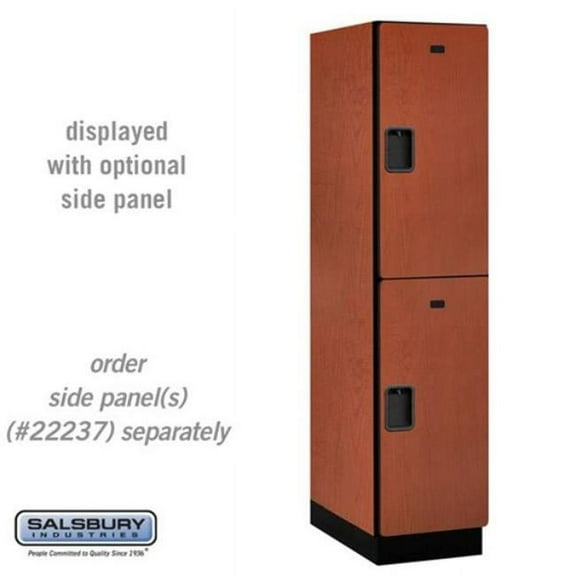 Salsbury Industries 18-22164CHE 18 in. Wide Double Tier Designer Wood Locker, Cherry - 1 x 6 ft.x 24 in.