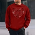 thumbnail image 2 of Tqyyweavej Sweat à Capuche pour Hommes Imprimé Saint-Valentin Décontracté Manches Longues Col Rond Chandails en Molleton de Base pour Hommes, Cadeaux de Noël pour Hommes, 2 of 6
