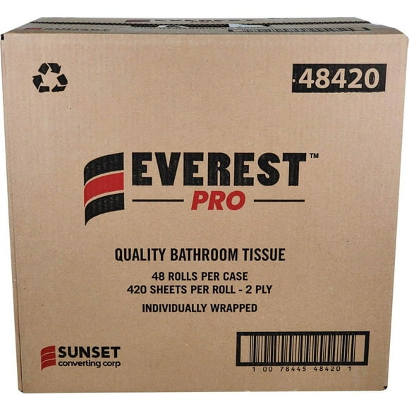 Everest PRO Papier Toilette 48 Rouleaux, 420 Feuilles par Rouleau