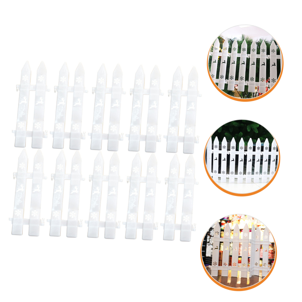 FONDOTIN 30 Pieces White Plastic Garden Border Fence, Decorative Outdoor Fence for Christmas and Seasonal Yard Decoration