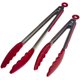 thumbnail image 1 of Pinzas para barbacoa, pinzas de cocina avanzadas de acero inoxidable, silicona de grado alimenticio, utilizadas para cocinar piezas de parrilla, ensaladas, 2 uds., 1 of 5