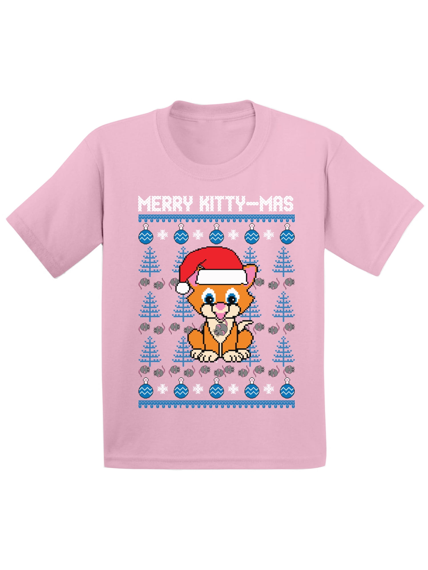Awkward Styles Ugly Xmas T Shirt For Girls Boys Merry Christmas Kittymas Toddler Shirt Walmart Com