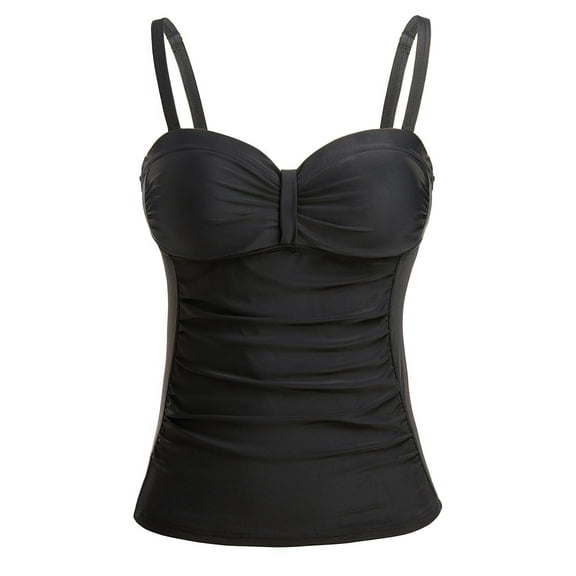Women's Underwire Tankini Top Only Tummy Control Swimsuit Top Push Up Bathing Suit Top No Bottom, Large
