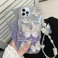 thumbnail image 3 of Compatible for iPhone 14 Pro Max Case Luxury Glitter Cute Butterfly Pattern Bling Cover Camera Protection Shockproof Phone Case for Women Girls for iPhone 14 Pro Max Cover+ Crystal Butterfly Chain, 3 of 6