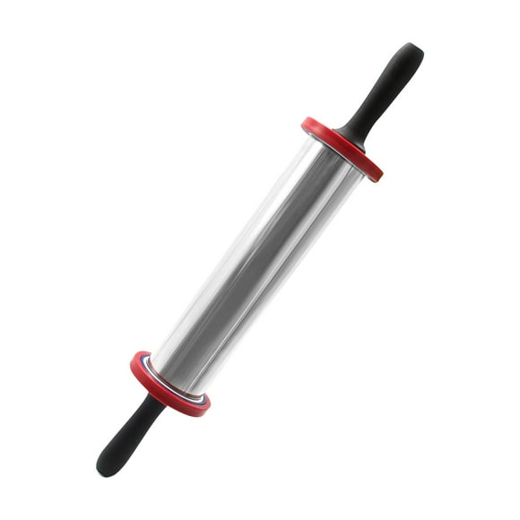 SDNall Stainless Steel Rings Rolling Pins for Baking 11 Inch Stainless Steel Rolling Pin, Baking Tool for Flour & Dumpling Making, Large Rolling Pin for Kitchen Rolling Pin with Thickness Rings