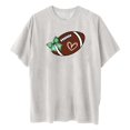 thumbnail image 4 of Puntoco Camiseta informal con estampado de doble cara para mujer, cuello redondo, hombros caídos, manga corta, 4 of 5