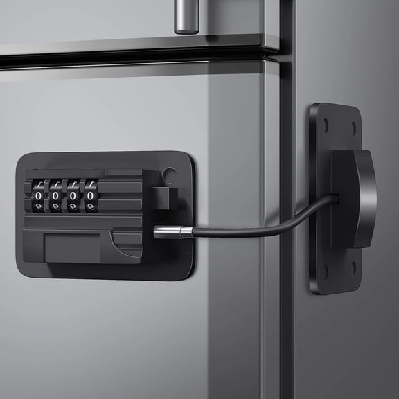 Refrigerator Lock with Code,Safely Fridge Locks for Kids and Adults,Easy to Install No Keys Needed,Freezer Lock for Refrigerator Drawer Cabinet Pantry(Black)