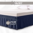thumbnail image 4 of Elegant Comfort 1-Piece Ella Collection Pom-Pom Bed Skirt 16inch Drop, 1500 Series, Wrap Around Elastic for Easy Application, Wrinkle Resistant, Queen/King, Luxe Navy Blue, 4 of 7