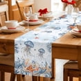 thumbnail image 5 of Jellyfish Coastal Table Runner 70 Inches, Summer Beach Blue Ombre Coral Starfish Bed Runner Dresser Scarves Tabletop for Indoor Outdoor Parties/Ceremony/Banquet, 13" x 70", 5 of 9